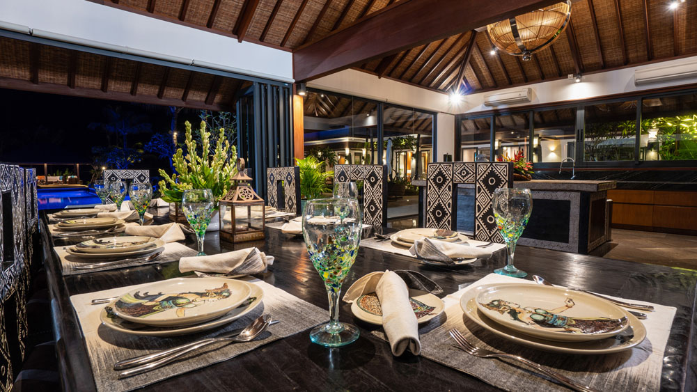 Tirtha Bayu Villa II - Dinner setup